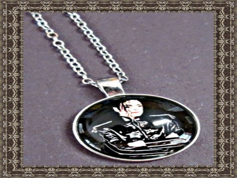 Image 0 of Silver Tone Michael Jackson Inspired Design Necklace Unisex