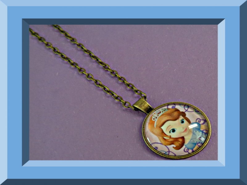 Image 0 of Princess Sofia The First Design Necklace Antique Bronze In Color For Girls