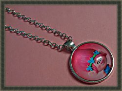 Silver Tone Poppy The Troll Design Necklace For Girls