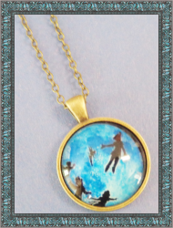 Antique Style Disney Peter Pan Design Necklace For Kids