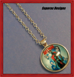 Silver Tone Ant-Man Design Necklace Unisex