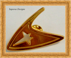 Gold Tone Star Trek Design Tie Pin For Men