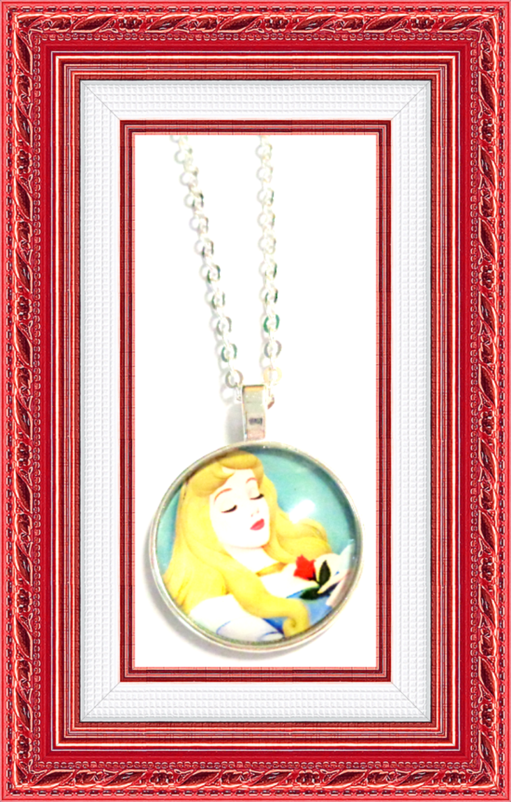 Image 0 of Disney Sleeping Beauty Design Necklace Silver Tone For Girls