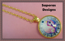 Gold Tone My Little Pony Design Necklace For Girls