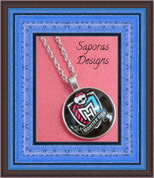 Silver Tone Monster High Design Necklace For Girls