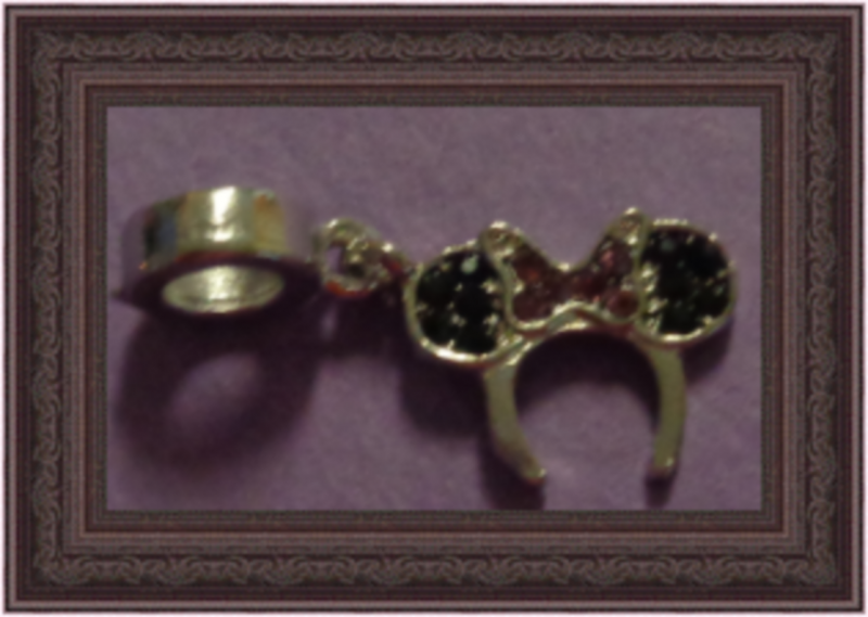 Image 0 of Tibetan Silver Minnie Mouse Design Charm With Purple And Black Crystals