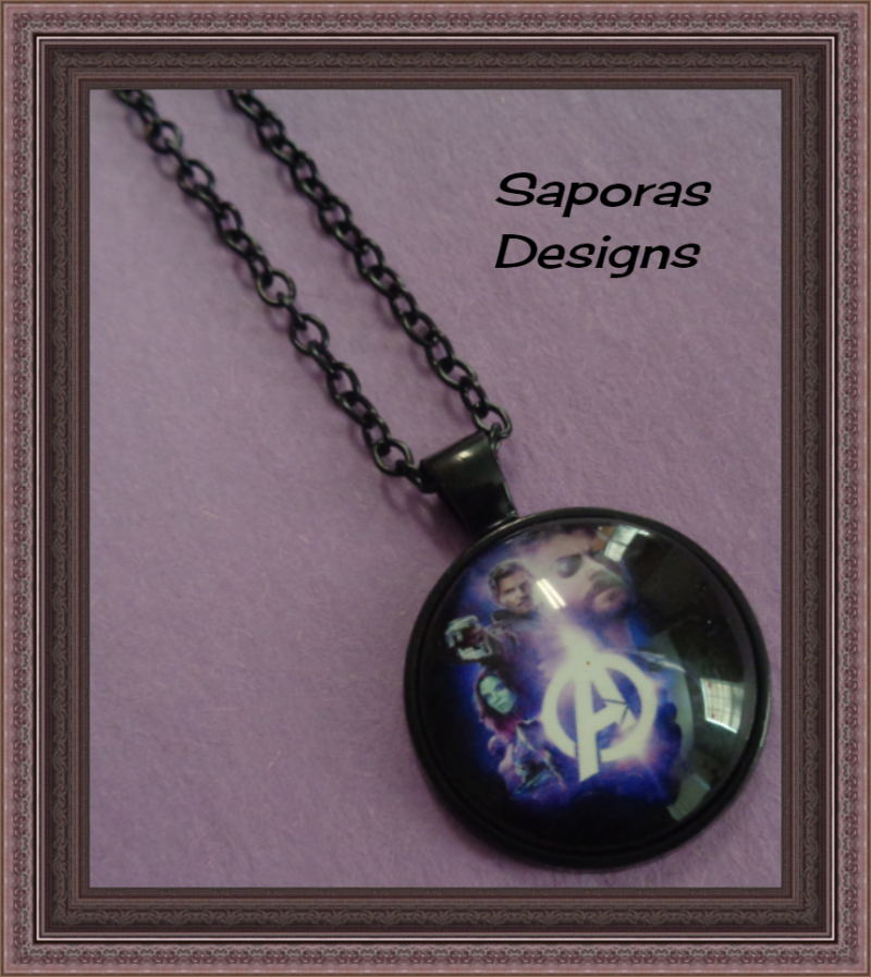 Image 0 of Black Tone Avengers Design Necklace Unisex