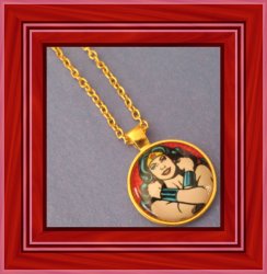 Gold Tone Wonder Women Design Necklace For Girls Or Women