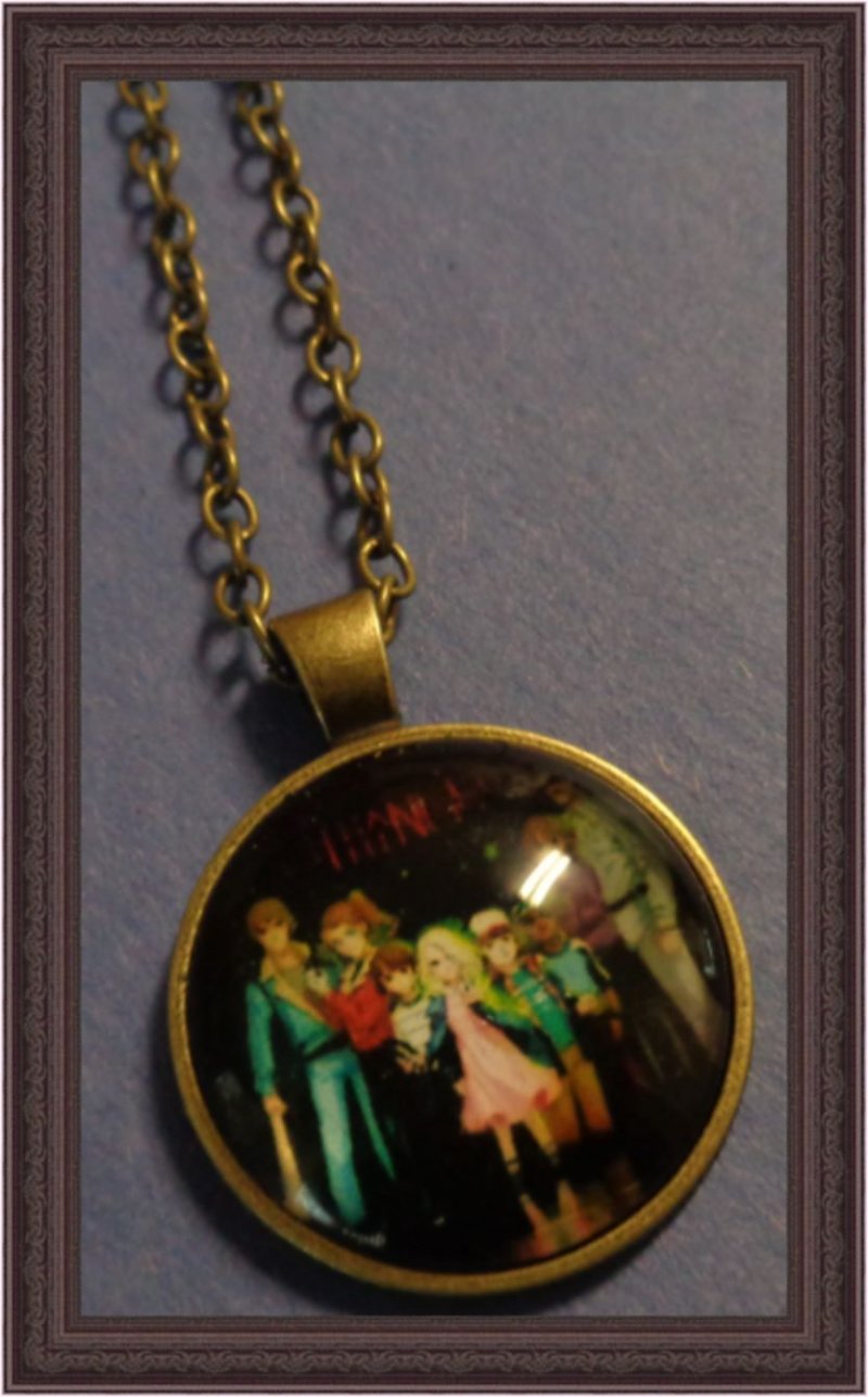 Image 0 of Antique Bronze Stranger Things Design Necklace Cartoon Style