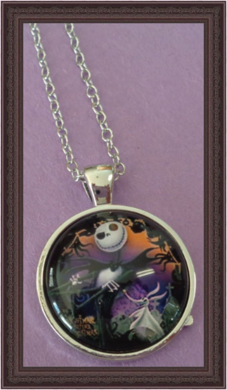 Image 0 of Silver Tone Jack Skellington Design Necklace Unisex