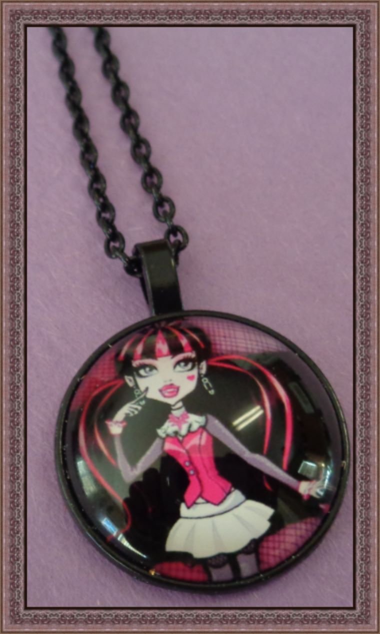 Image 0 of Monster High Draculaura Design Black Tone Necklace 