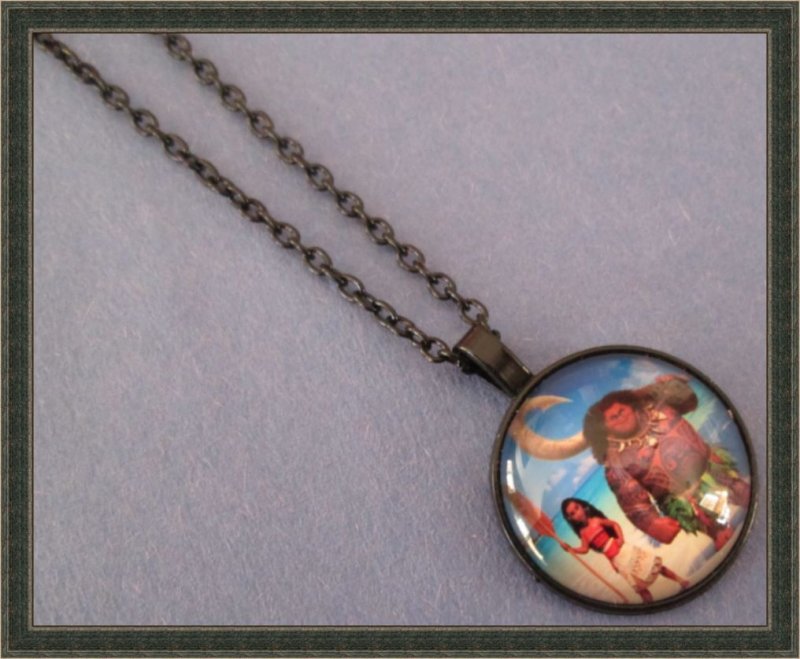 Image 0 of Black Tone Princess Moana/Maui Design Necklace For Girls