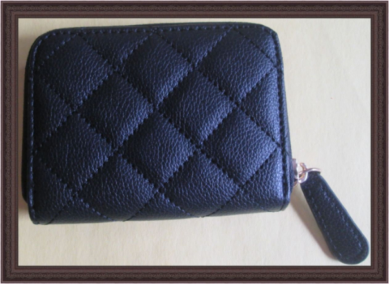 Image 1 of Black Soft Leather Luxury Classy Short Zippy Purse With Gold Tone Finish 