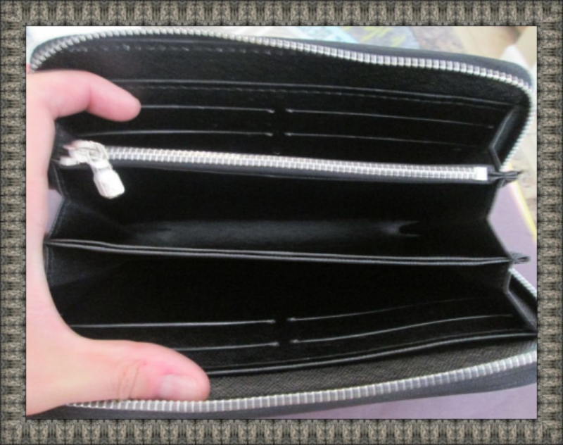 Image 2 of Black & Gray Long Leather Zippy Luxury Classy Wallet For Women 