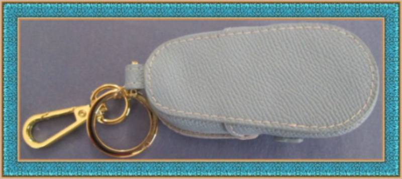 Image 1 of Blue Leather Shoe Keychain With Gold Tone Finish Luxury Classy 