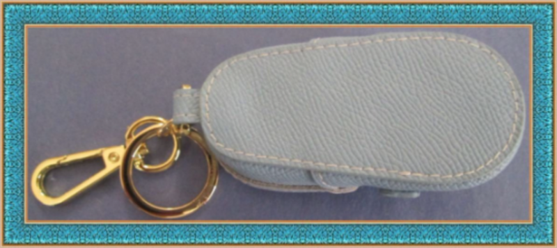 Image 1 of  Blue Leather Shoe Keychain With Gold Tone Finish Luxury Classy 