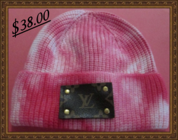  Pink & White Tye Dye Designer Theme Beanie Hat For Girls (Kids)