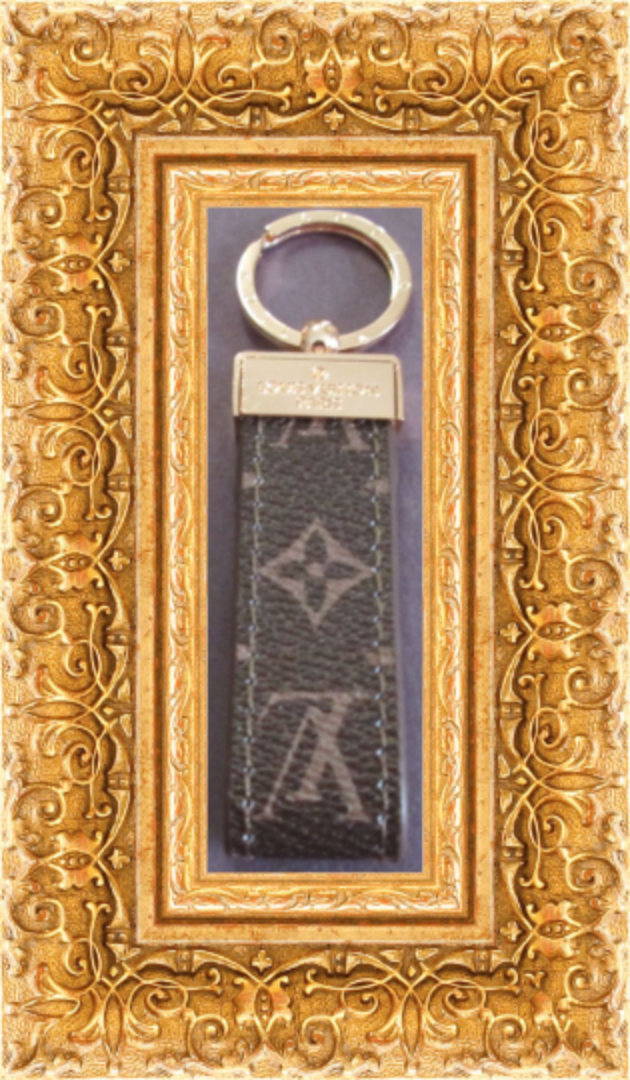Image 0 of Brown Leather Luxury Classy Keychain With Gold In Color Finish Unisex