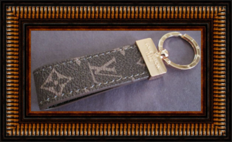 Image 1 of Brown Leather Luxury Classy Keychain With Gold In Color Finish Unisex