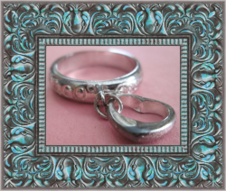  925 Sterling Silver Band Ring With Dangle Heart Size 8 