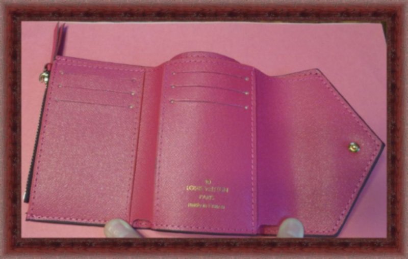 Image 2 of Brown & Plum Red Small Leather Luxury Classy Wallet For Teens Or Women