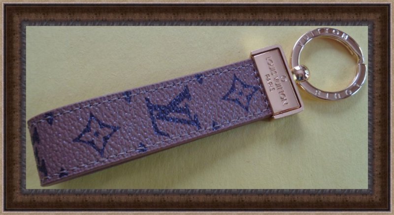 Image 0 of  Brown Leather Luxury Classy Keychain Unisex With Gold Tone Finish