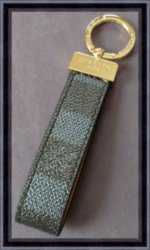 Black & Gray Checkered Leather Luxury Classy Keychain Unisex 