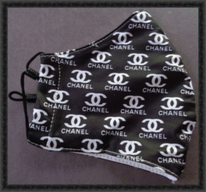 Image 0 of Chanel Black & White Luxury Classy Mask Adjustable For Women Handmade