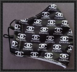 Chanel Black & White Luxury Classy Mask Adjustable For Women Handmade