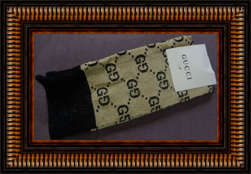 Image 0 of Sparkle Gold & Black Socks For Girls Teens Or Women Fits Most One Size