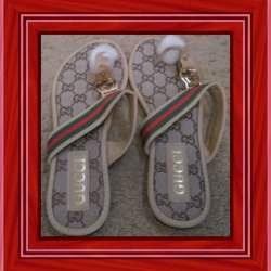  Brown Red & Green Thong Sandals For Women/Teens Size 7 Designer Theme