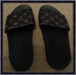 LV Black Sandals Size 9.5 Unisex