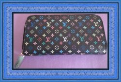  Black/Multicolored Long Zippy Wallet For Women