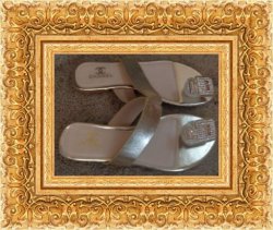 Gold Tone Sandals For Women Size 6.5 With Clear Crystals