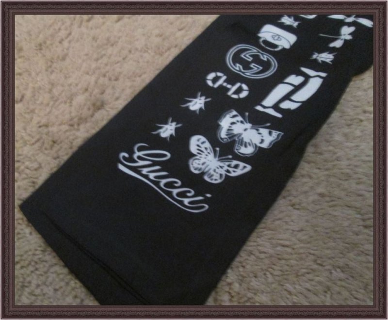 Image 1 of Black & White 100% Silk Purse Scarf For Women