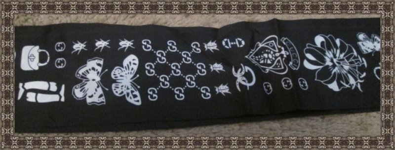 Image 2 of Black & White 100% Silk Purse Scarf For Women