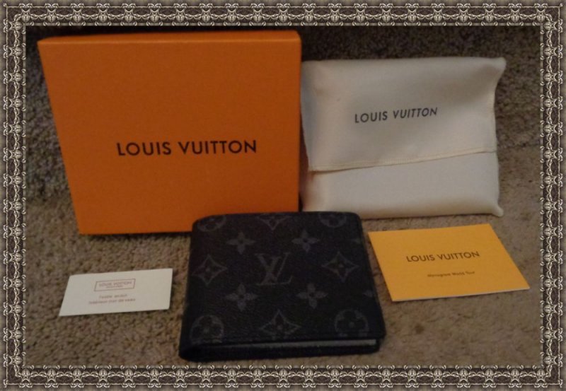 Image 0 of LV Black & Gray High Quality Leather Bifold Fashion Wallet For Men