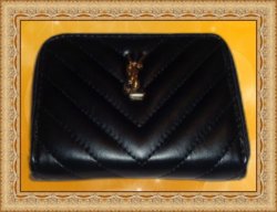 Black Leather Zippy Coin Purse For Women/Teens