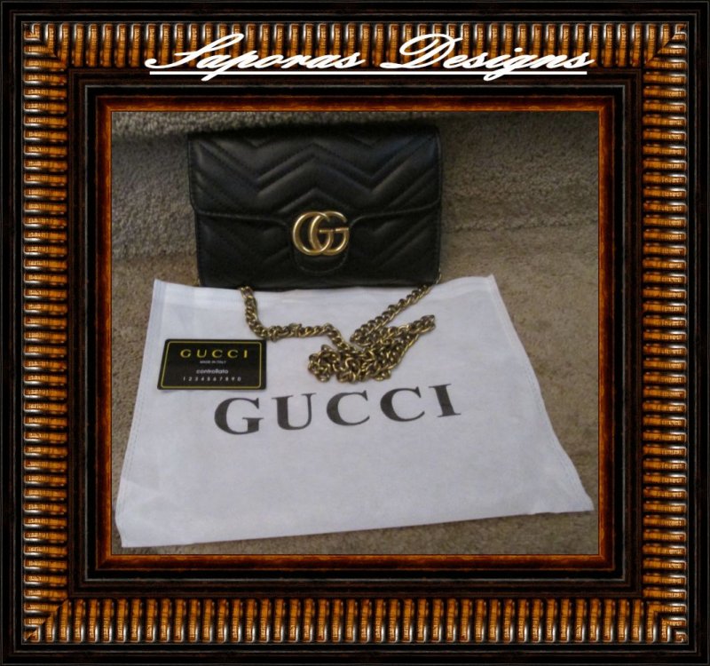 Image 0 of Black Leather Gucci GG Fashion Shoulder Handbag For Women/Teens