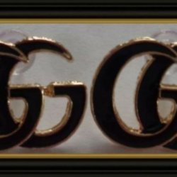 GG  Logo Gold Tone & Black Fashion Stud Earrings For Women/Teens