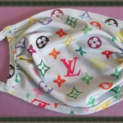 White/Multi-Colored Handmade Monogram Mask Unisex