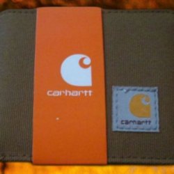 Carhartt Logo Brown Canvas Bifold Wallet For Men