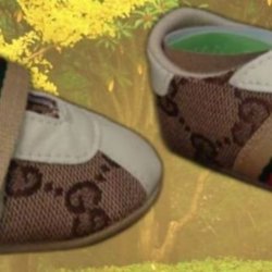 GG Logo Brown Size 2 Infant Fashion Shoes Unisex