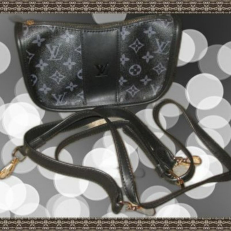 Image 0 of Louis Vuitton LV Logo Black & Gray Small Shoulder Handbag For Women/Teens