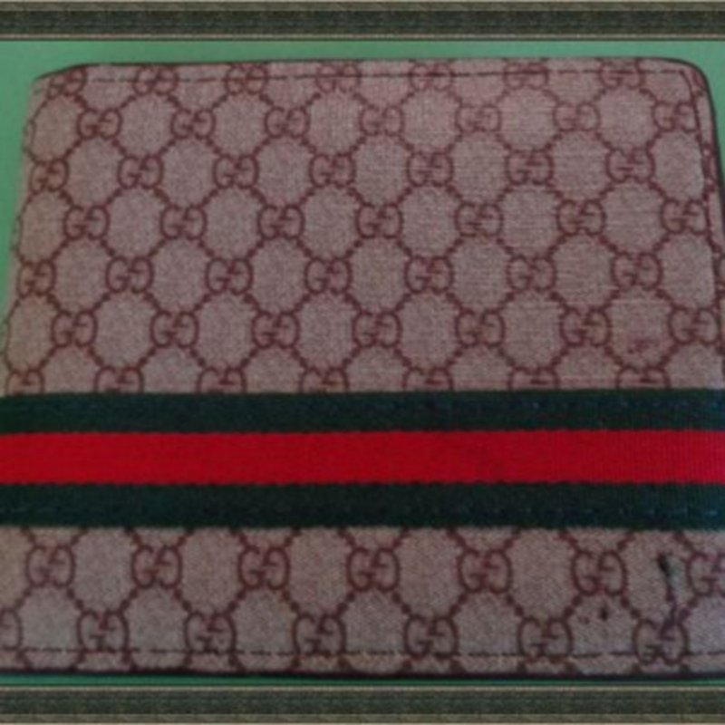 Image 0 of  Brown Red & Green Leather Bifold Wallet For Men Designer Theme