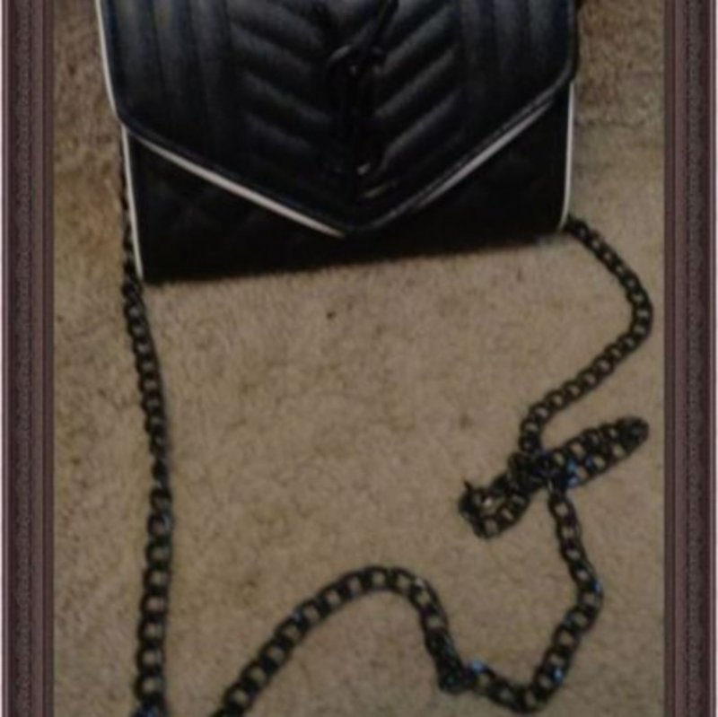 Image 0 of  Black & White Leather Shoulder Handbag For Women