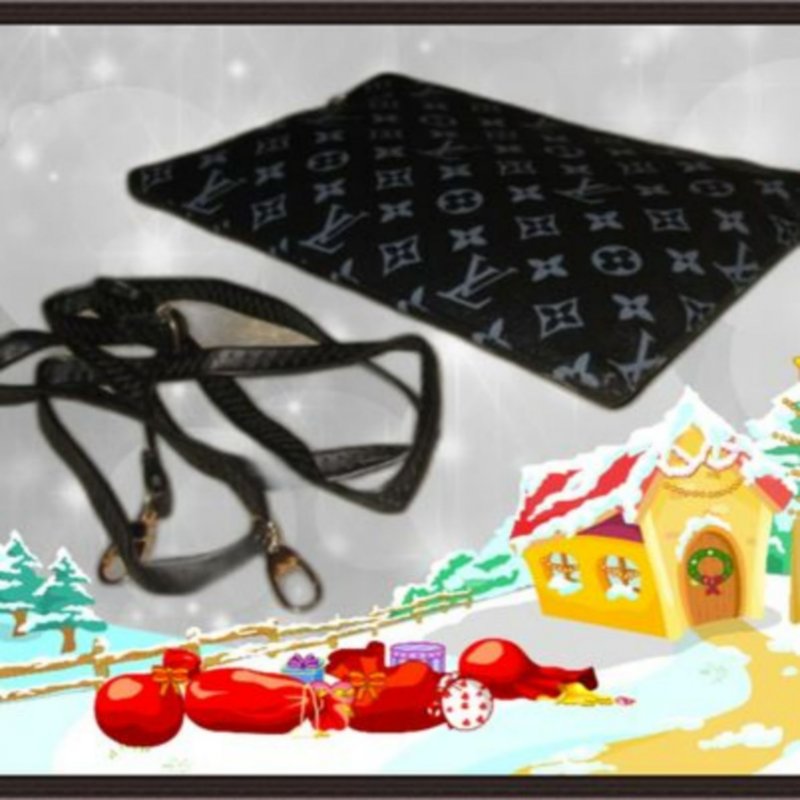 Image 0 of  Black & Gray Leather Handbag/Shoulder Bag/Wristlet For Women/Teens 