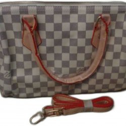 White & Gray Leather Fashion Handbag For Women Doctor Style