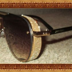 Jimmy Choo Logo Brown & Gold Tone Fashion Sunglasses Unisex