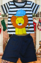 Lion Design Shirt & Shorts Set For Infant Boys Size 12 Months